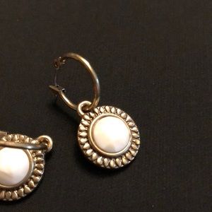 Lucky Brand white stone drop earrings .